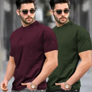 Men Solid Round Neck Cotton Blend Multicolor T-Shirt